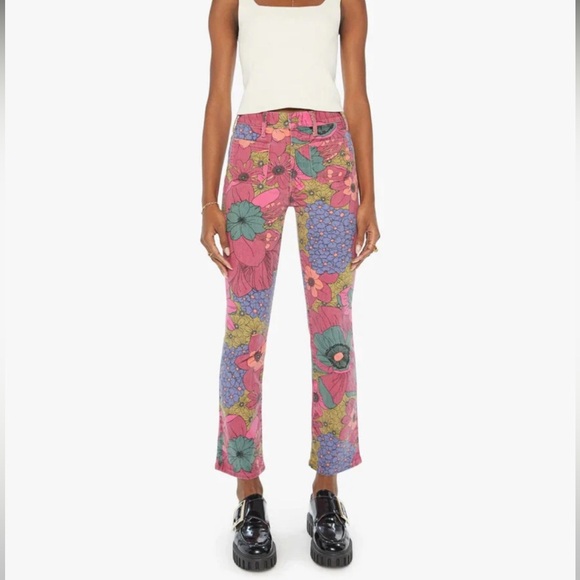 MOTHER Denim - NEW MOTHER Patch Pocket Insider Flood Jeans in Psychic Floral Size 26